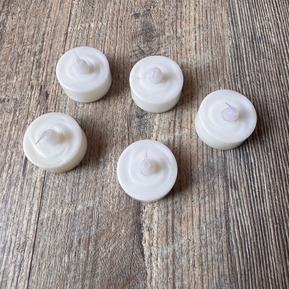 Set of White Battery Operated Flameless Tealight Candles